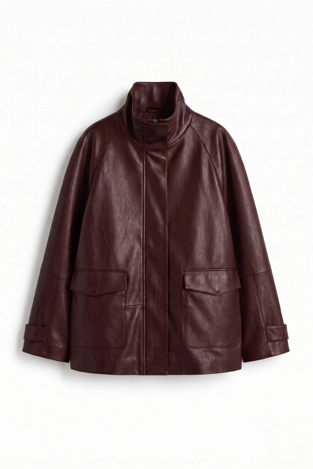 LERMONA VINTAGE Uzun Oversize Siyah Deri Ceket