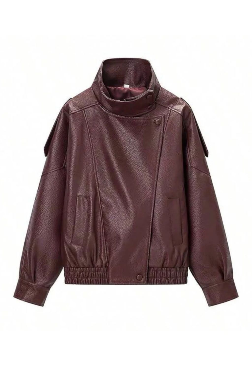 LERMONA Urban Style Bordo Deri Ceket