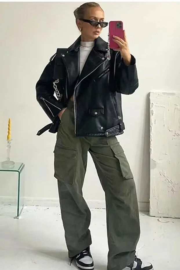 LERMONA Elvera Signature Leather Coat