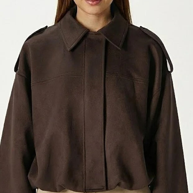 LERMONA The Sara Suede Bomber - Mocha