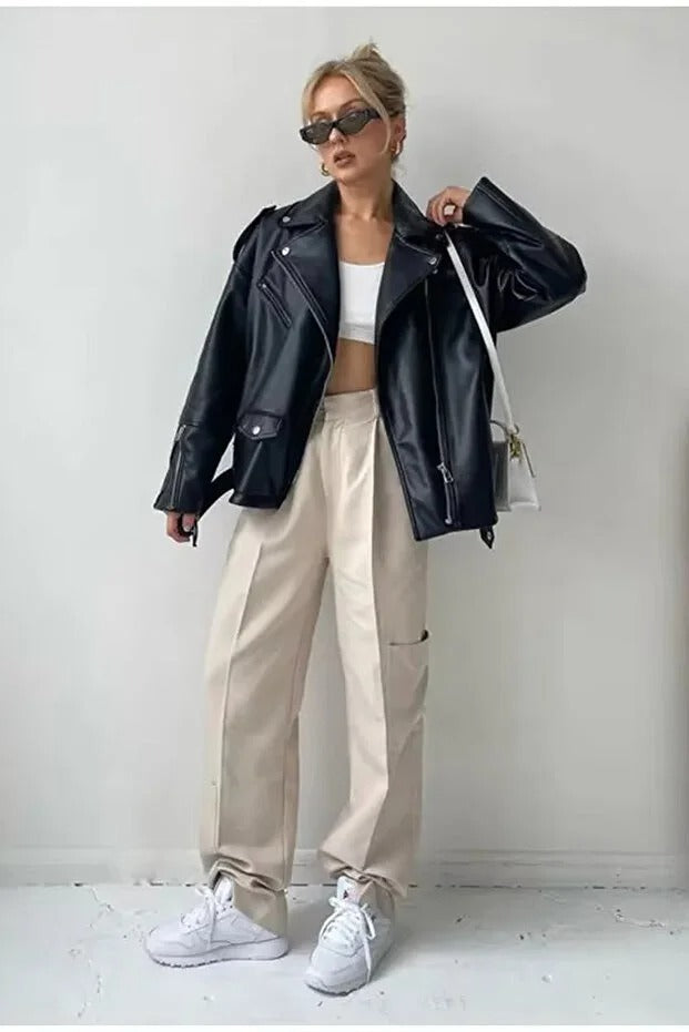 LERMONA Elvera Signature Leather Coat