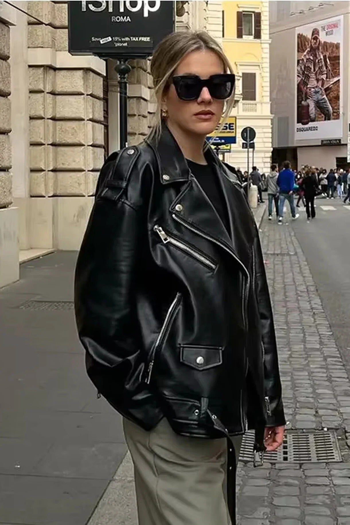 LERMONA Elvera Signature Leather Coat