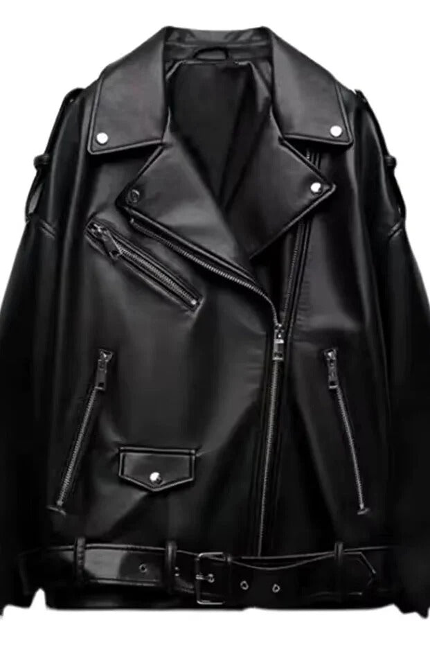 LERMONA Elvera Signature Leather Coat